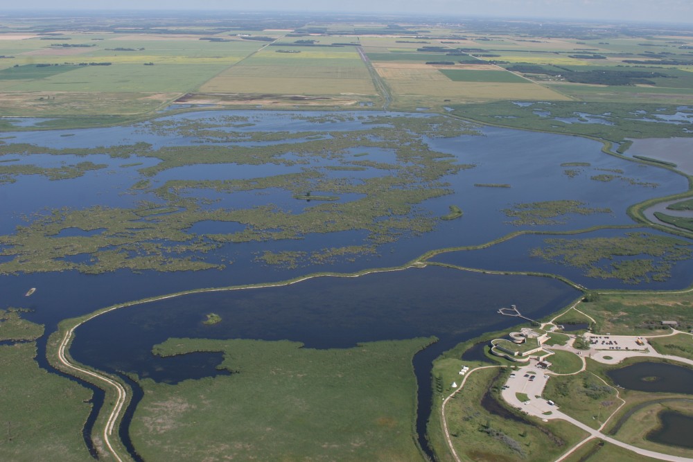 Aerial view of Oak Hammock Marsh